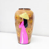 Lacquered Wood Decorative Vase