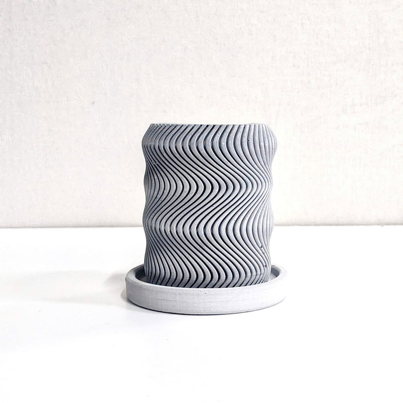 MODERN WAVY TEXTURED INDOOR PLANTER POT