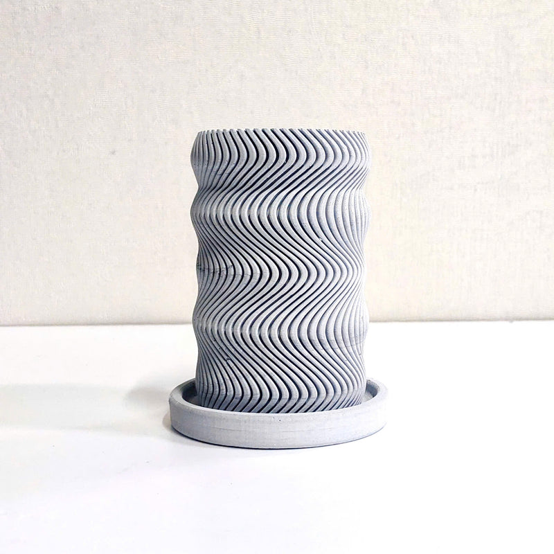 MODERN WAVY TEXTURED INDOOR PLANTER POT