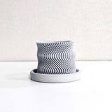 MODERN WAVY TEXTURED INDOOR PLANTER POT