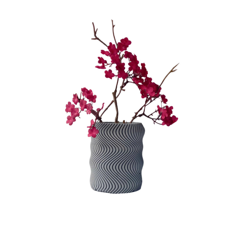 Modern Wavy Textured Indoor Planter Pot
