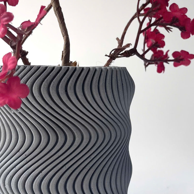 Modern Wavy Textured Indoor Planter Pot