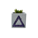 Squid Game-Inspired Planter with Amethyst Inlay - Set of 3