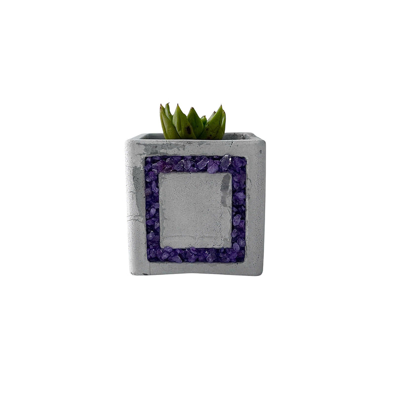 Squid Game-Inspired Planter with Amethyst Inlay - Set of 3