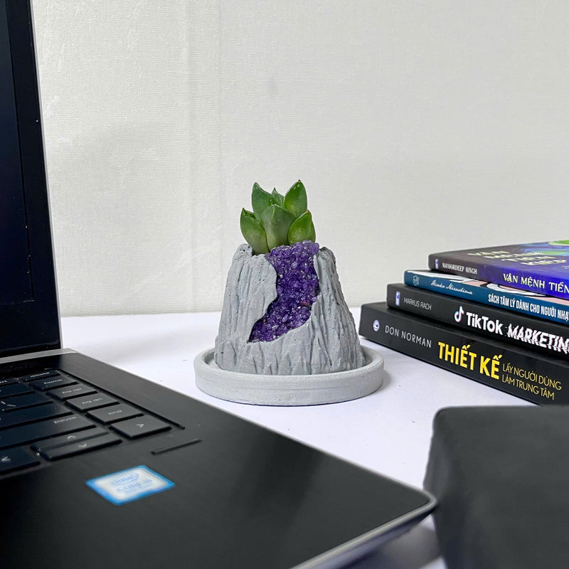 Volcanic Flow Rock Planter - Crescent volcano