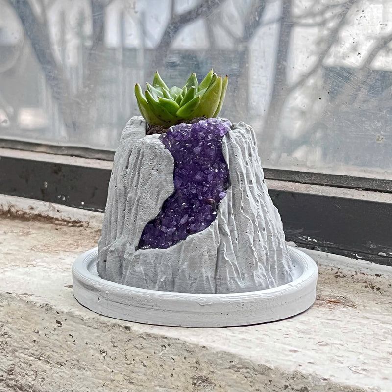 Volcanic Flow Rock Planter - Crescent volcano