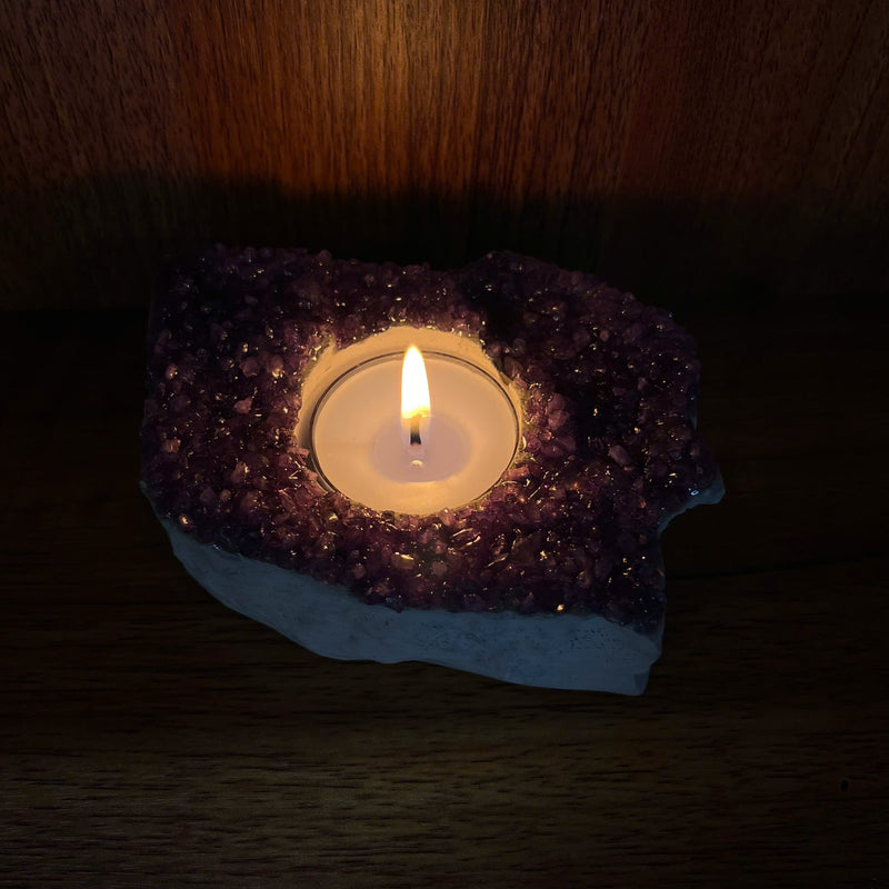 Handcrafted Amethyst Candle Holder