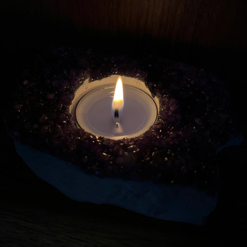 Handcrafted Amethyst Candle Holder