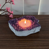 Handcrafted Amethyst Candle Holder