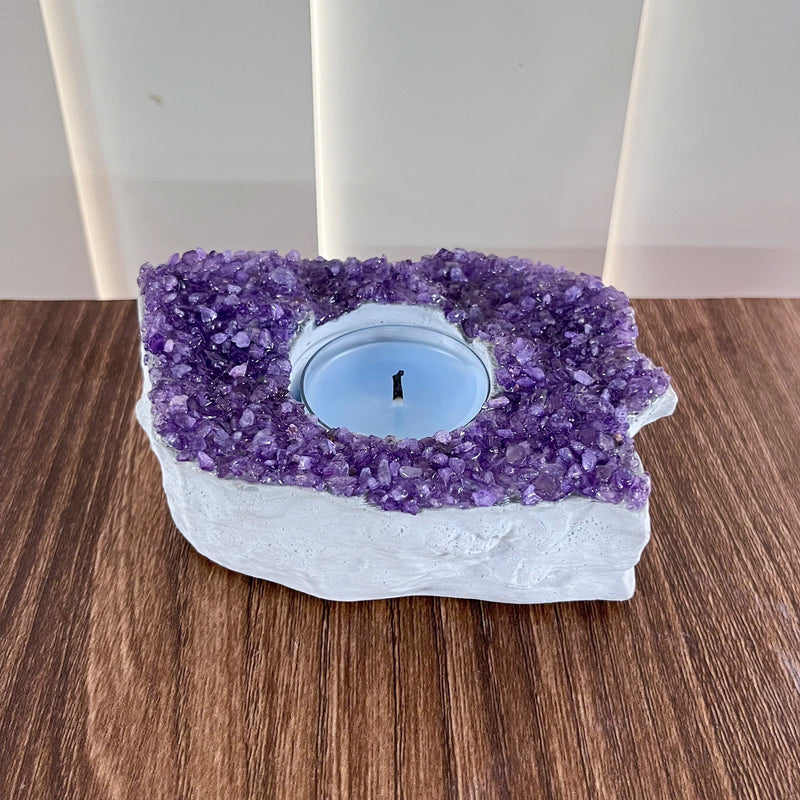 Handcrafted Amethyst Candle Holder