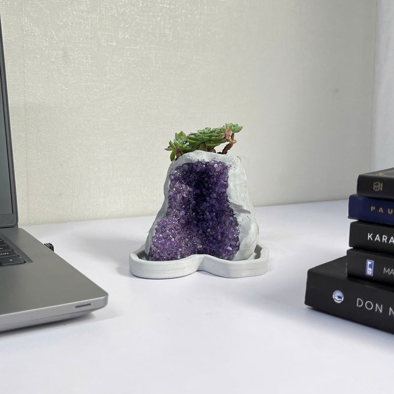 Amethyst Crystal Planter