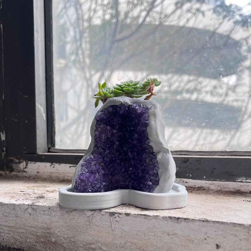 Amethyst Crystal Planter