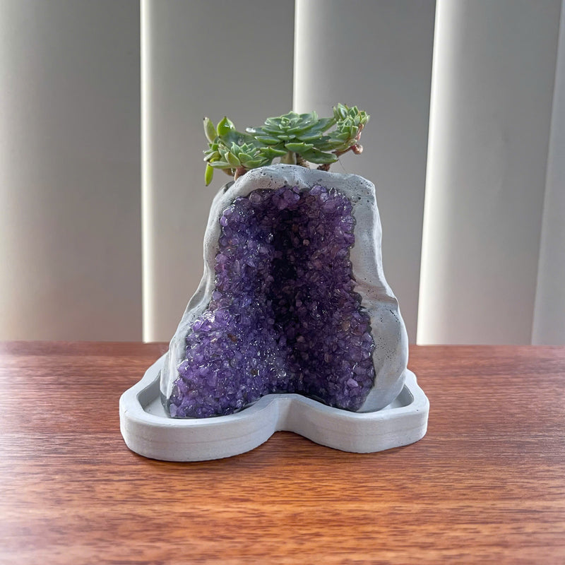 Amethyst Crystal Planter