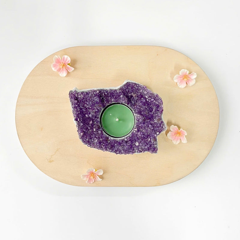 Handcrafted Amethyst Candle Holder