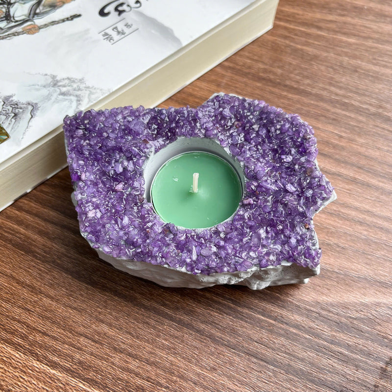 Handcrafted Amethyst Candle Holder