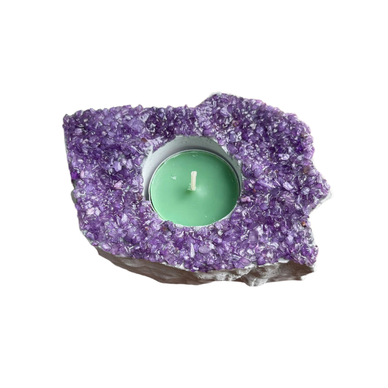 Handcrafted Amethyst Candle Holder