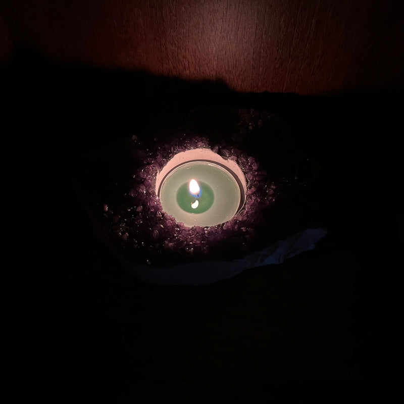 Handcrafted Amethyst Candle Holder
