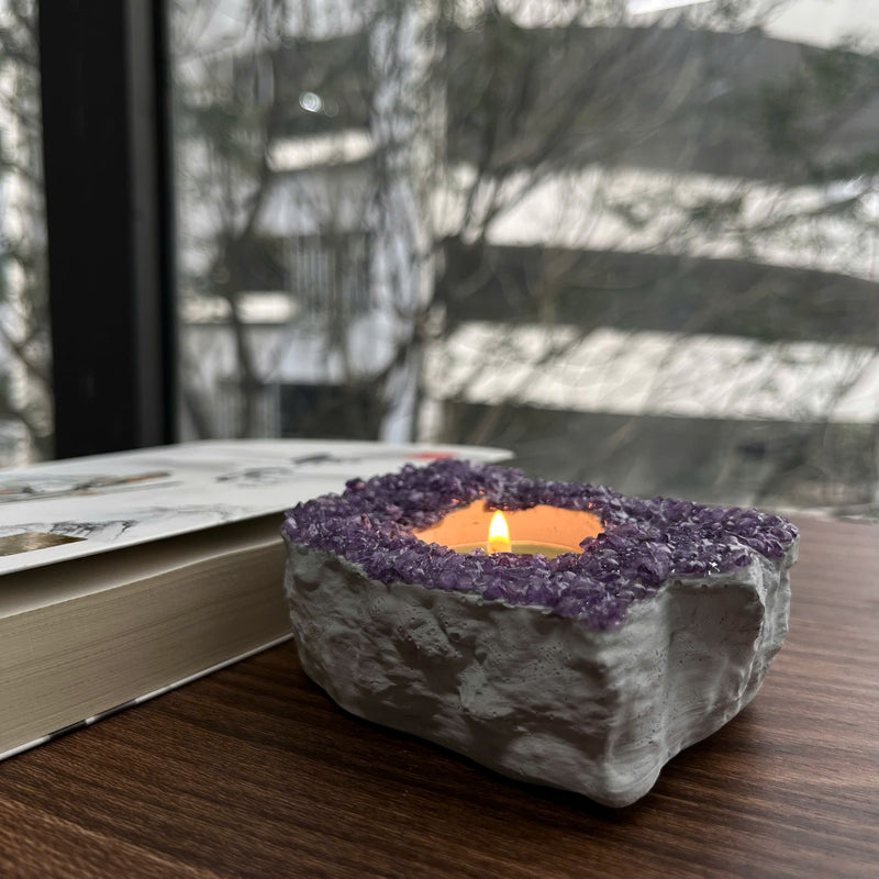 Handcrafted Amethyst Candle Holder