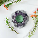 Handcrafted Amethyst Candle Holder (Volcano)