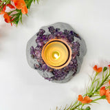 Handcrafted Amethyst Candle Holder (Volcano)