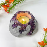 Handcrafted Amethyst Candle Holder (Volcano)