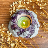 Handcrafted Amethyst Candle Holder (Volcano)