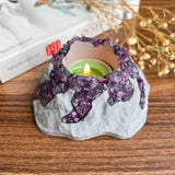 Handcrafted Amethyst Candle Holder (Volcano)
