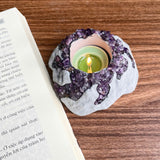 Handcrafted Amethyst Candle Holder (Volcano)
