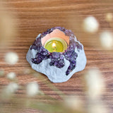 Handcrafted Amethyst Candle Holder (Volcano)