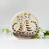 Mini Ceramic Flower Vase (Two Cats)