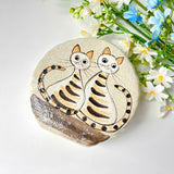 Mini Ceramic Flower Vase (Two Cats)