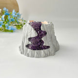 Handcrafted Amethyst Candle Holder (Volcano)