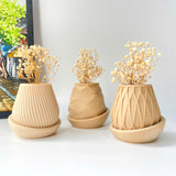 Minimalist Fluted Planter Pot - Set of 3