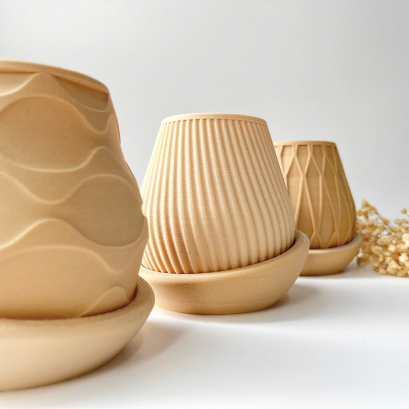 Minimalist Fluted Planter Pot - Set of 3