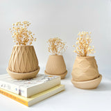 Minimalist Fluted Planter Pot - Set of 3