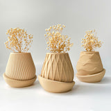 Minimalist Fluted Planter Pot - Set of 3