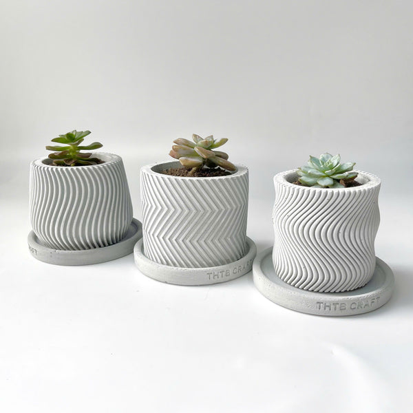 Concrete Plant Pots - Set of 3