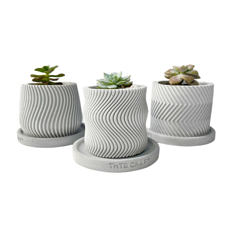 Concrete Plant Pots - Set of 3