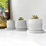 Concrete Plant Pots - Set of 3
