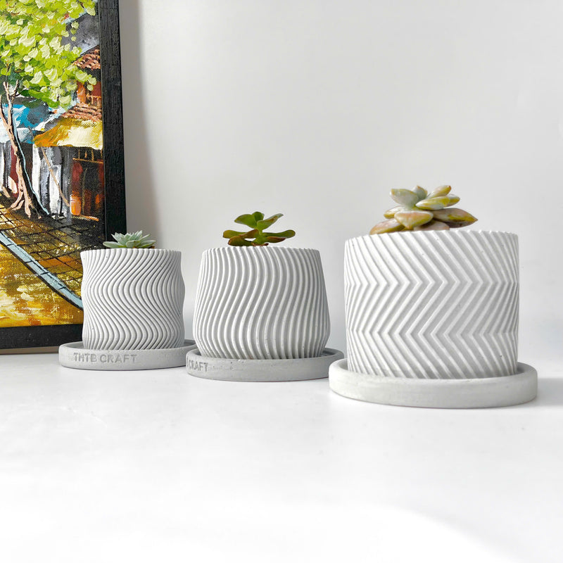 Concrete Plant Pots - Set of 3