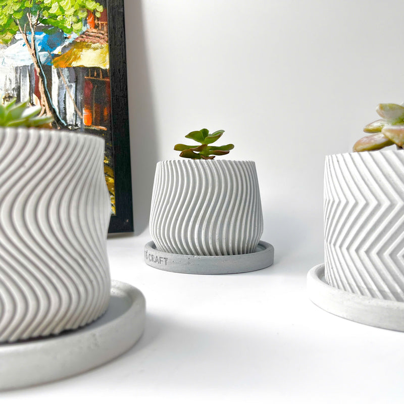 Concrete Plant Pots - Set of 3
