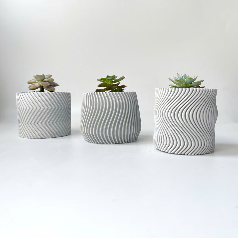 Concrete Plant Pots - Set of 3