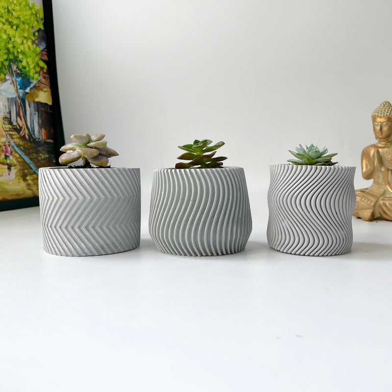 Concrete Plant Pots - Set of 3