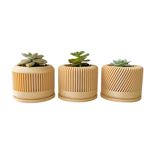 Tall Textured Plant Pot