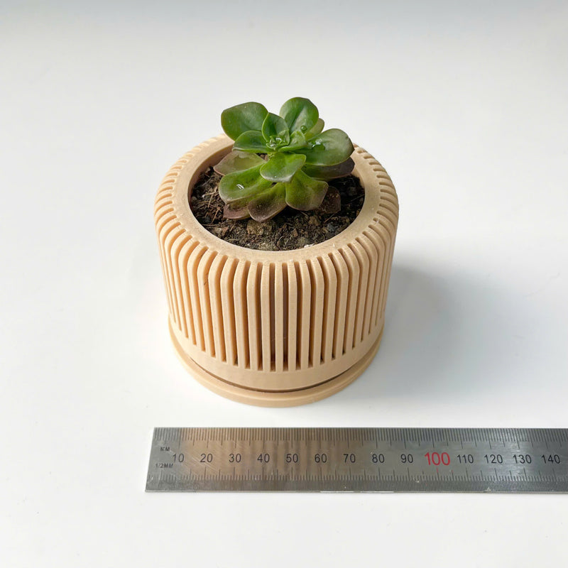 Tall Textured Plant Pot - Set of 3