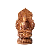 8" Wooden Sitting Gautama Buddha Statue Shakyamuni Meditating Buddha Spiritual Decor Feng Shui Gifts Buddha Statues for Home Decor