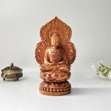 8" Wooden Sitting Gautama Buddha Statue Shakyamuni Meditating Buddha Spiritual Decor Feng Shui Gifts Buddha Statues for Home Decor