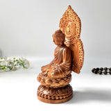 8" Wooden Sitting Gautama Buddha Statue Shakyamuni Meditating Buddha Spiritual Decor Feng Shui Gifts Buddha Statues for Home Decor