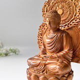 8" Wooden Sitting Gautama Buddha Statue Shakyamuni Meditating Buddha Spiritual Decor Feng Shui Gifts Buddha Statues for Home Decor