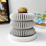 Concrete 3-tier spiral planter